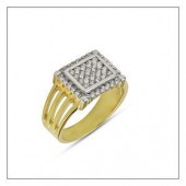 Beautifully Crafted Diamond Mens Ring with Certified Diamonds in 18k Yellow Gold - GR0051R